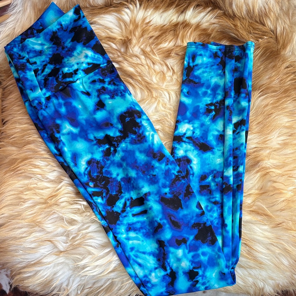 K-DEER Blue Tie-Dye Leggings